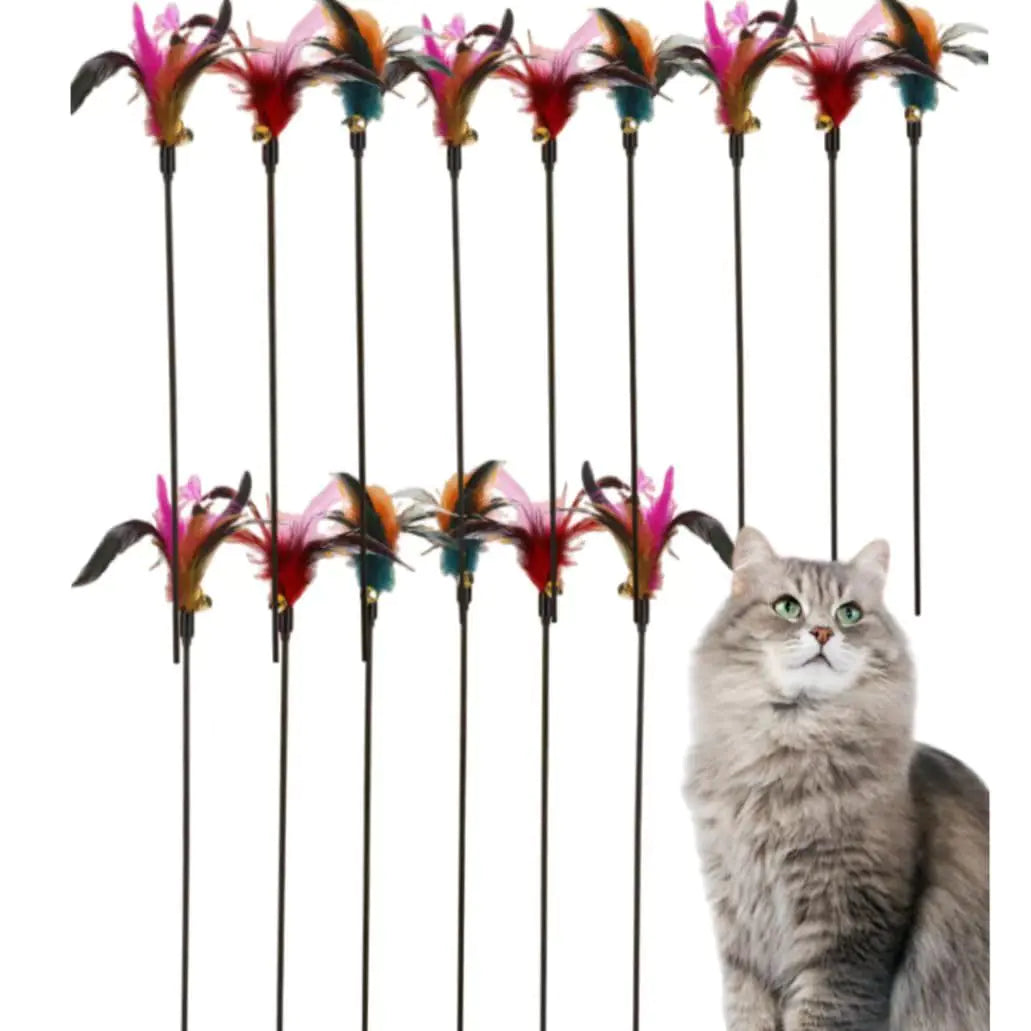 Palo Interactivo con Plumas para Gatos