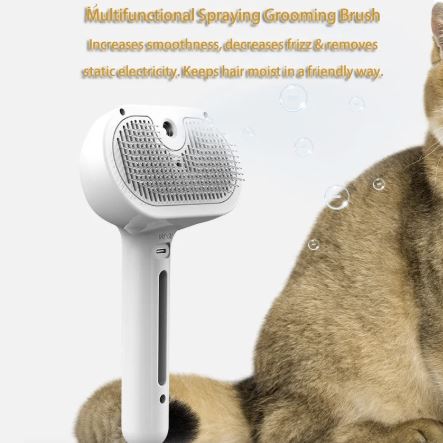 Cepillo Autolimpiante con Spray para Mascotas