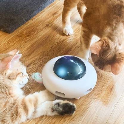Juguete UFO Giratorio para Gatos con Sensor